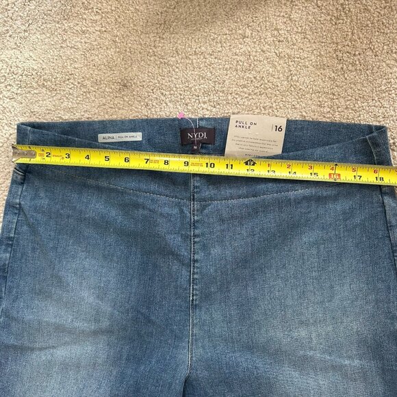 NWT NYDJ Alina Pull On Ankle Skinny Jeans With Side Slit Women's Size 16 - Picture 6 of 15